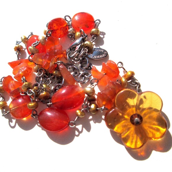 🌼🧡❤️ COUSIN CLAUDINE Carnelian Agate Necklace - Picture 3 of 16
